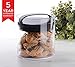 Prepara Evak Fresh Saver Airtight Coffee Bean Storage Canister, Countertop Container for Coffee Beans, Grounds, Tea, and Dry Goods, 7.2 Cup, Black