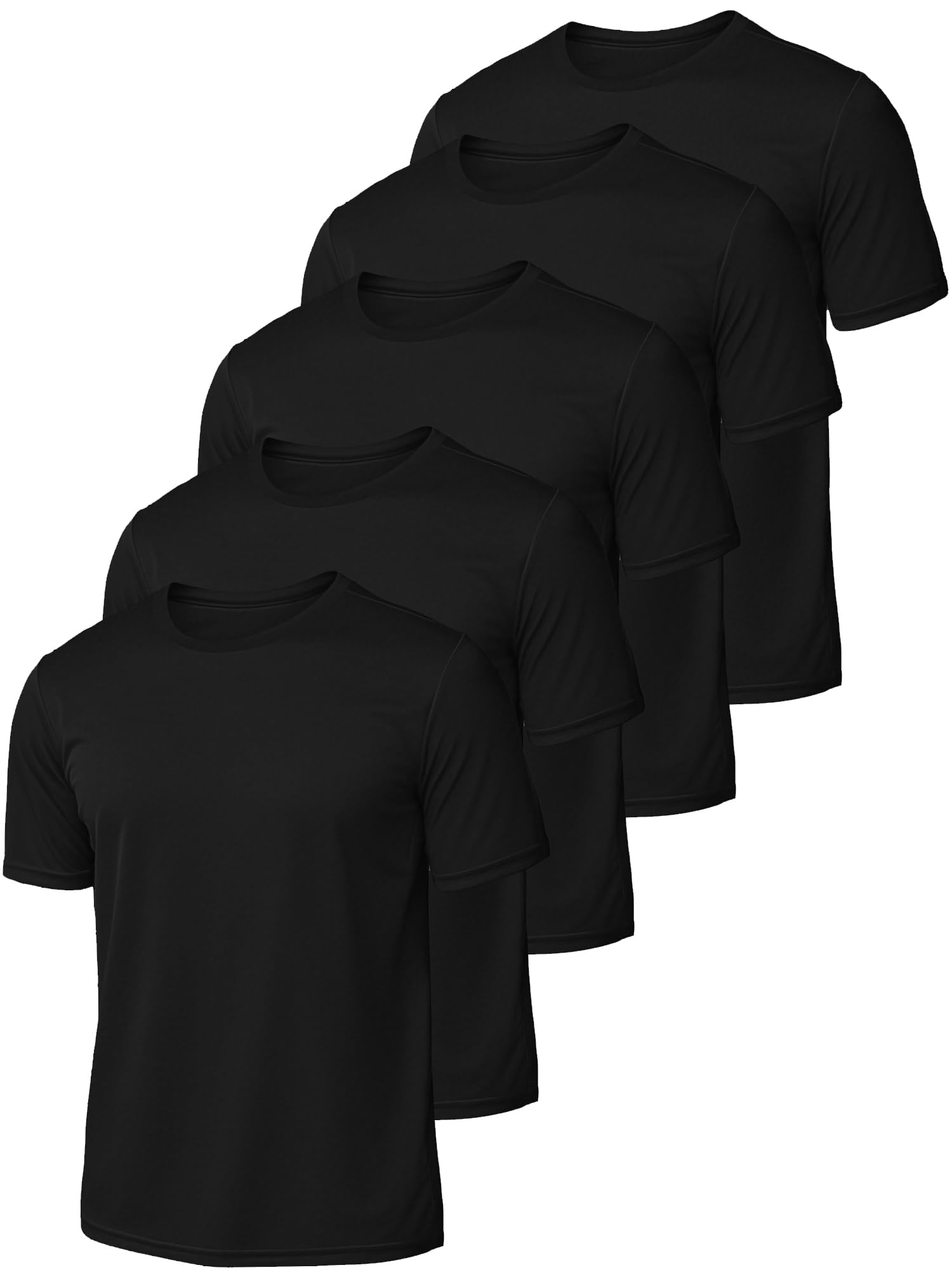 Photo 1 of 5 Pack Mens Short Sleeve Quick Dry Active Athletic T Shirt Running Gym Workout Tee Tops xl