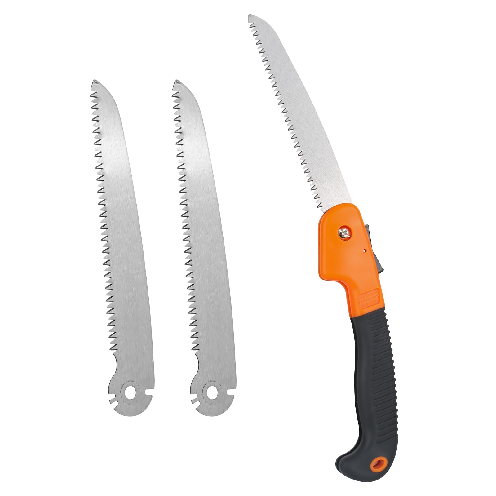 RUCUDIM Folding Pruning Saw with Secure Lock, 2 Blades, Portable Tree Saw for Camping, Bushcraft & Wood Pruning