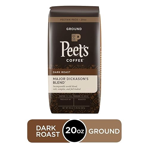 Peet's Coffee Major Dickason's Blend, Dark Roast Ground Coffee, 20 oz