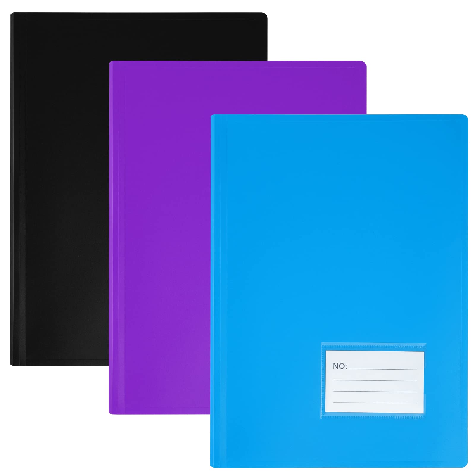 Display Book A4 Display Folders - Presentation Project Folder Plastic Pockets Portfolio Art Folder with Plastic Sleeves- 60 Pockets (3 Colours)