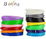 Blue Orient 3D Pen Filaments Refill Set, Extra Long & Strong! 1.75mm ABS Filament, 420 Linear Feet! 3D Filaments That Brighten Your Day! 13 ABS Filament Colors, 1 Glow in the Dark & 50 Stencil E-book
