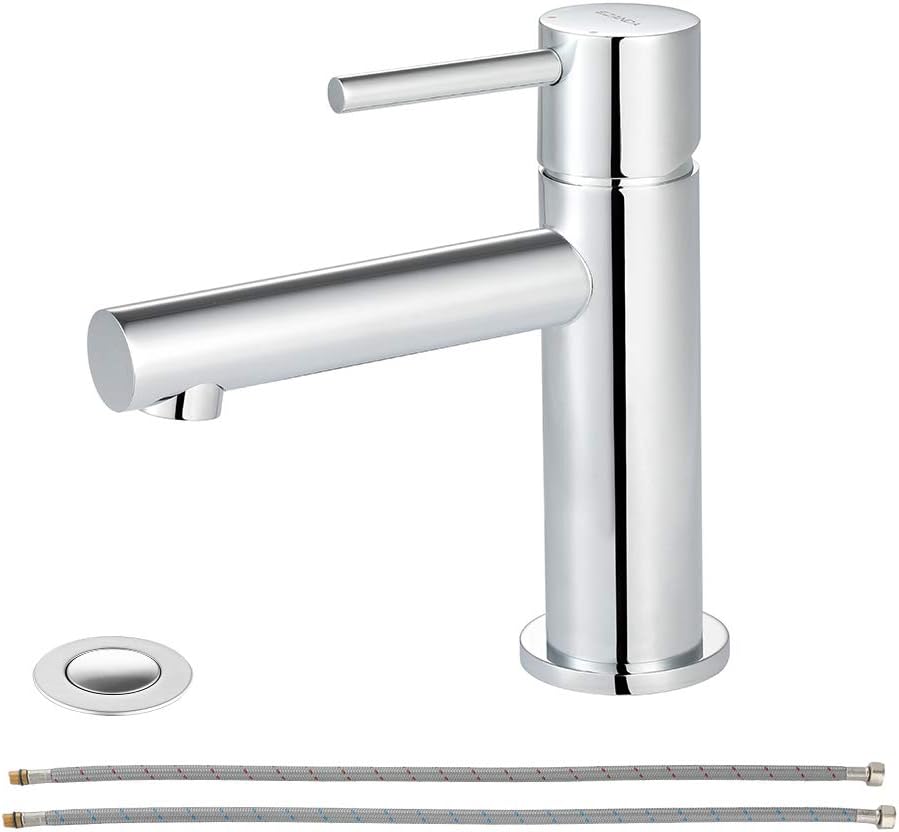 Ezanda Brass Bathroom Faucet With Drain Assembly Lavatory Faucet