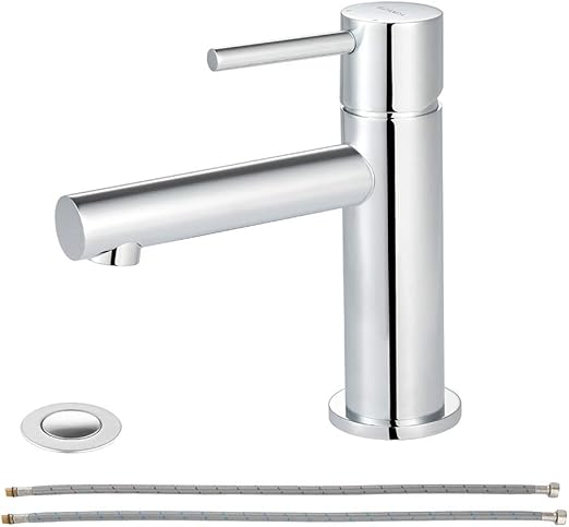 Ezanda Brass Bathroom Faucet With Drain Assembly Lavatory Faucet