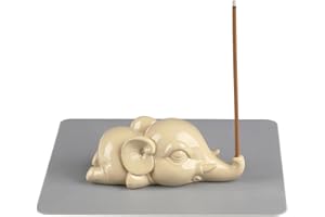 Cacukap Cute Elephant Incense Burner, Incense Holder for Sticks, Elephant Theme Incense Tray, Adorable Home Decoration, Unique Gifts Idea for Elephant Lover