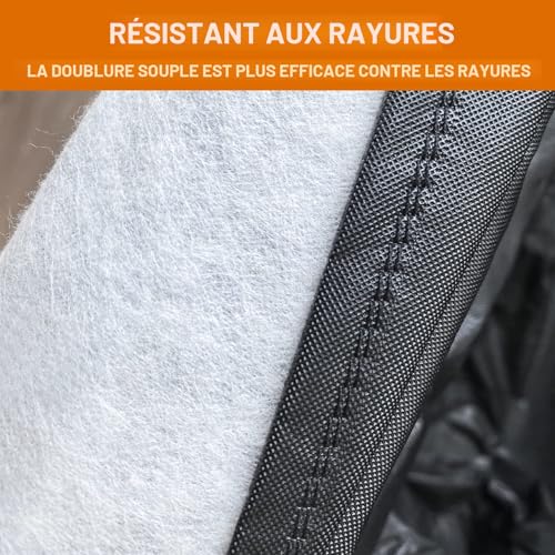 Kayme Waterproof Breathable 7-Layer Car Cover Outdoor Rain Sun Dust Cover with Zip and Cotton Lining for Sedan/Estate 470 to 490 cm, 3XL