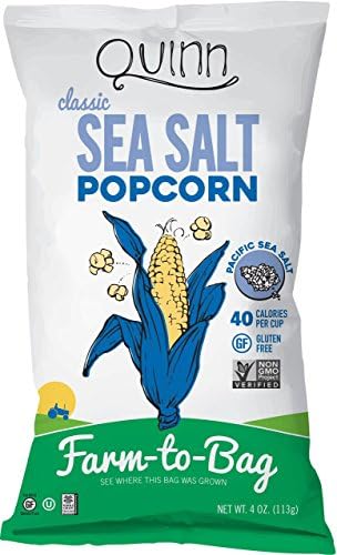 Quinn Snacks Farm-to-Bag Popcorn, Classic Sea Salt, 4 Ounce (Pack of 12)