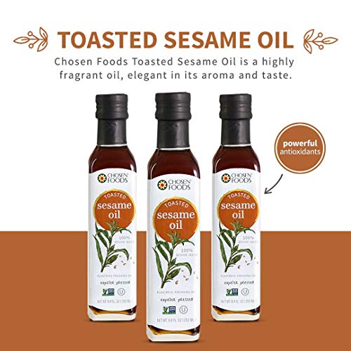 image for Chosen Foods Toasted Sesame Oil 8.4 oz., Non-GMO, for Salads, Dressing
