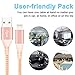 Anbso 3Pack 0.8M 1.6M 2.6M Lightning to USB Cable Charging with 8-Pin Connector Compatible with iPhone 6/ 6 Plus/ 6s/ 6s Plus /5/5s/5c/iPad/iPod and More (Rose gold)