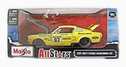 Maisto AllStars 1:24 1967 Ford Mustang GT - CAPD Racing Team - Yellow by Maisto