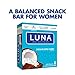 Luna BAR - Gluten Free Snack Bars - Chocolate Dipped Coconut Flavor -8g of Protein - Non-GMO - Plant-Based Wholesome Snacking - On The Go Snacks (1.69 Ounce Snack Bars, 6 Count)