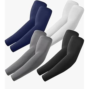 4Pairs Sun Protection Arm Sleeves,UV Sun Protection Cooling Compression Arm Covers for Outdoor Work, Sports, Men & Women