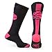 ChalkTalkSPORTS Athletic Half Cushioned Crew Socks | Mid Calf | Basketball Superelite | Black/Pink