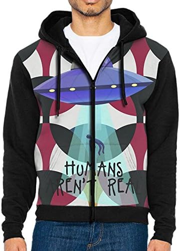 Humans Aren't Real Men Hip Hop 3D Pattern Printed Hooded Jackets