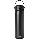 Simple Modern Mesa Sport Water Bottle with Covered Chug Lid | 24oz Cup Holder Friendly Insulated Stainless Steel Bottle for Gym, Sports and Travel | Midnight Black