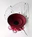 Fascinators Hair Clip Headband Pillbox Hat Bowler Feather Flower Veil Wedding Party Hat, Burgundy, One Size
