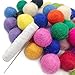 Kojoon 50pc 20mm DIY Christmas Decor Wool Felt Balls Mixed Colour Pom Gumball Beads Craft Decoration