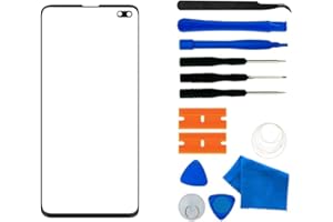 ABUSVEX Original Galaxy S10+ Screen Replacement, Front Outer Lens Glass Screen Replacement Repair Kit for Samsung Galaxy S10 Plus G9750 Series (Galaxy S10+ 6.4'- Black)