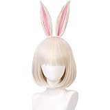 Shancon Anime Rabbit Haru Wigs Cute Ears Curly Short Accessory Props Party Cosplay Porps Halloween