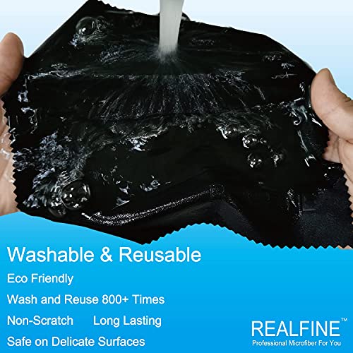 REALFINE Eyeglass Cleaner with Individual Reusable Pouch, Safe for All