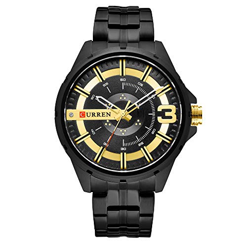 Relojes de oro para los hombres CURREN reloj de negocios reloj de los hombres moda cuarzo acero inoxidable pulsera impermeable