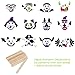 Unomor Halloween Pumpkin Decorating Craft Kit Stickers – Makes 24 Pumpkins (12 Designs with 2 Sizes & 30 Wood Sticks) Halloween Party Supplies Trick or Treat Party Favors