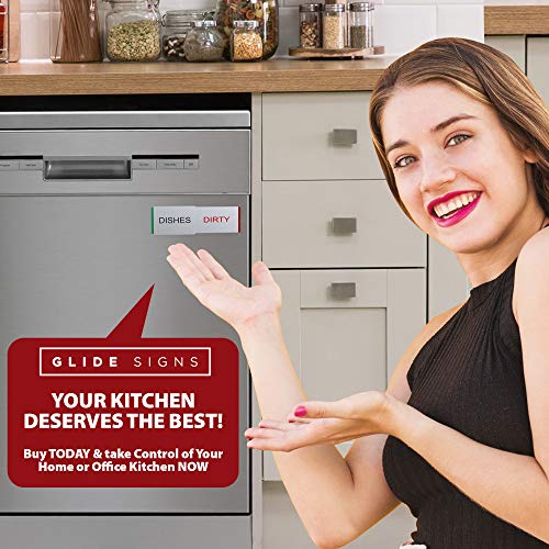 Glide Signs Dishwasher Clean Dirty Sign Premium Metal