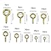ECKJ 191pcs Screw Eyes Brass Plated Metal Eye Shape Screw Self Tapping Screws includes 9 Sizes Color Gold