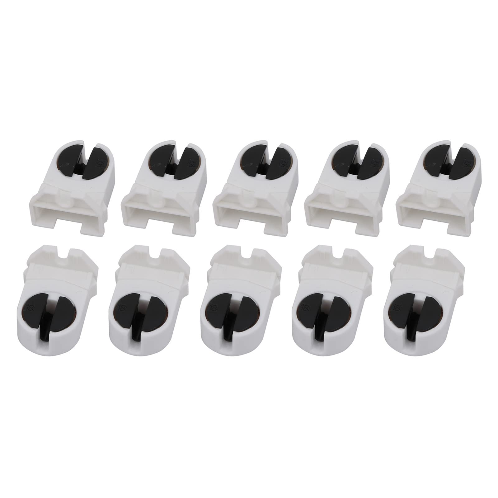 YOKIVE 10 Pcs Fluorescent Light Holder, T5 Lamp Socket G5 Base Single Head Socket Light Replacement Parts, Great for Home, Office (White, 2A, AC 500V)