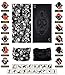 VANCROWN Headwear Head Wrap Sport Headband Sweatband 220 Patterns Magic Scarf 12PCS & 6PCS 12 in 1 (12PCS.Skeletons 2)