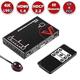AV Access HDMI Switch 4K,5 Port HDMI Switcher Box,4K60Hz HDCP 2.2 HDMI 1.4, Dolby Atmos & DTS:X,IR Remote, PowerAdapter Free,Mini Metal Case 5 Input 1 Output HDMI Selector