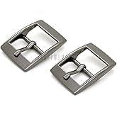 CRAFTMEMORE 4pcs 5/8 Inch Single Prong Belt Buckle Square Center Bar Buckles for Shoes Purse Making Accessories SC24 (Gunmetal)