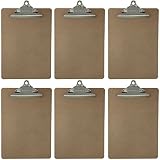 Letter Size Clipboard Standard Clip 9'' x 12.5'' Hardboard (Pack of 6)