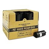 Gorilla Supply 1000 Black Dog Pet Poop Bags, EPI Technology, 50 Refill Rolls