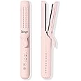 L'ANGE HAIR Le Duo Standard 360° Airflow Styler | 2-in-1 Curling Wand & Titanium Flat Iron Hair Straightener | Professional Hair Curler with Cooling Air Vents | Dual Voltage & Adjustable Temp (Blush)