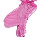 Freebily Men's Lace Thongs G String Sissy Pouch Panties Sheer Mesh Underwear Lingerie Hot Pink Medium (waistline 29.0-43.0