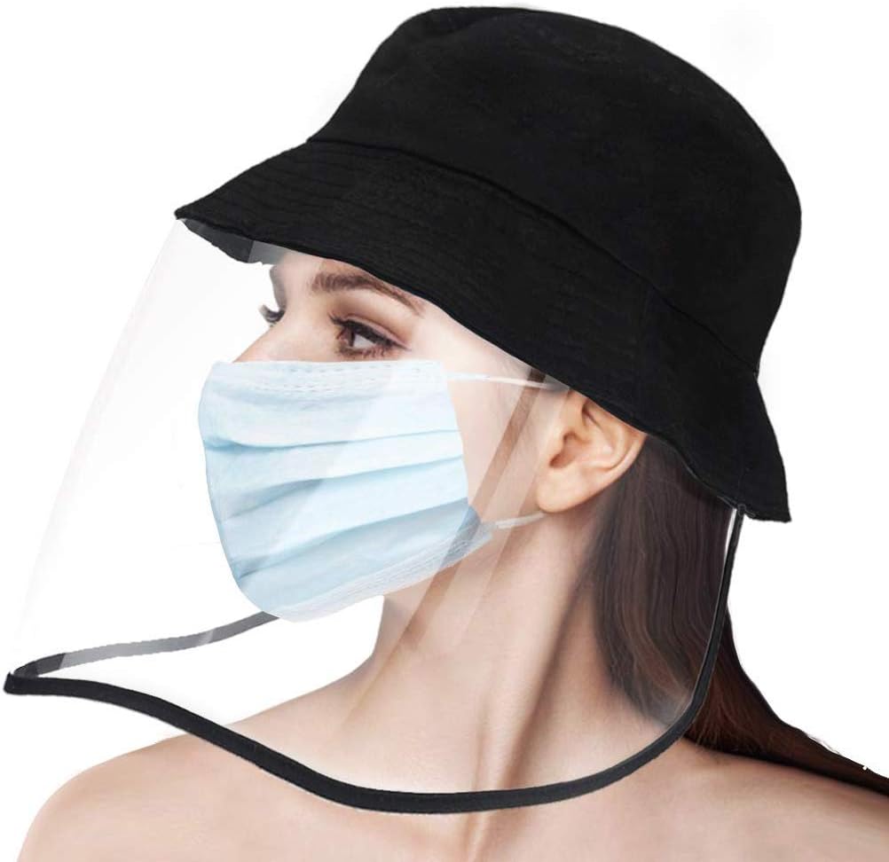 Qanrehot Fạce Cọver Flụ Antị-Saliva Drọplets Hạt Protectịve Fạce Mạsk Hạt Hạt Hạt Protectịve Antị-Pollution Mạsk Hạt, Black