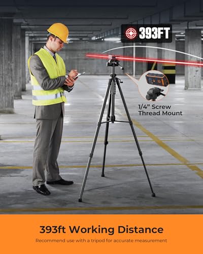 CIGMAN Laser Measure, 120m/393ft Laser Measurement Tool with LCD Display, ±2mm High Accuracy, Type-C Rechargeable Battery