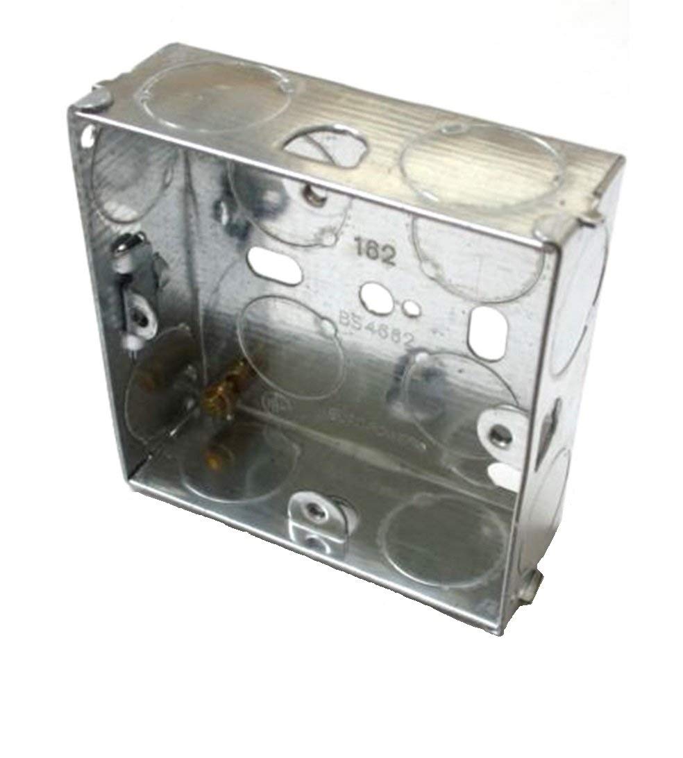 Single 1 Gang 25mm Metal Pattress Electrical Wall Back Box Socket Switch