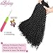 Passion Twist Hair Black Water Wave Crochet Hair 6 Packs Curly Bohemian Hair For Crochet Passion Twists Pre Stretched Crochet Braiding Hair Crochet Braids Synthetic Hair Extension(18inch,1B#)