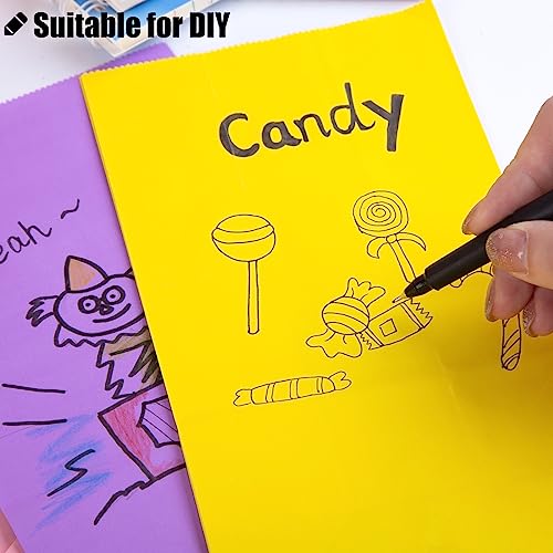 VGOODALL 54PCS Solid Color Paper Bags, Neon Colored Gift Bags Party Favor Treat Bags Goodie Bags for Birthdays Baby Showers Crafts Wedding 9 Assorted Colors