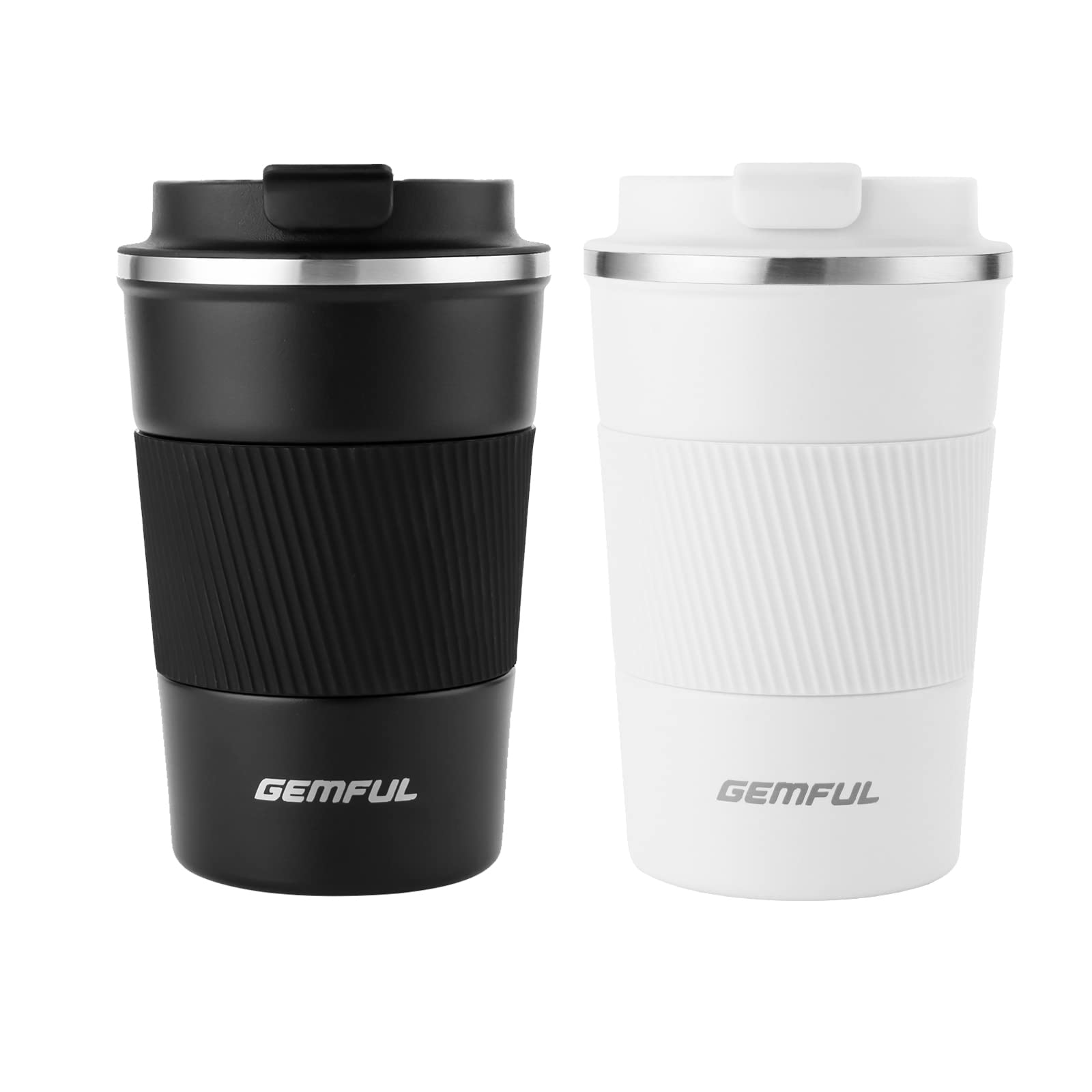 GEMFUL Travel Coffee Mug Insulated Stainless Steel Coffee Cup for Cold and Hot Drinks Home Office Outdoor Works 380ml/13oz