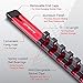 Carbyne 3-Piece Aluminum Socket Organizer (Red) 1/4-Inch, 3/8-Inch, 1/2-Inch Drive Socket Rails Hold 54 Sockets