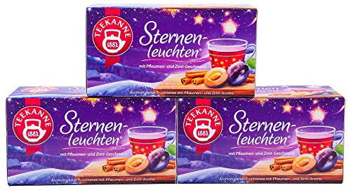 Teekanne Sternenleuchten, Früchtetee mit einem feinen Pflaumen- und Zimtgeschmack, 3er Pack (3 x 20 Teebeutel, 50 g) – Bild 3
