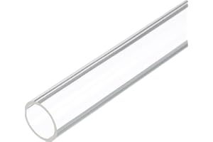 Rebower 14" Clear Plastic Rigid Pipe 21mm ID x 25mm OD (0.8" ID x 1" OD) Acrylic Round Polycarbonate Tubing, [for Plumbing, Hydraulics, Aquarium]