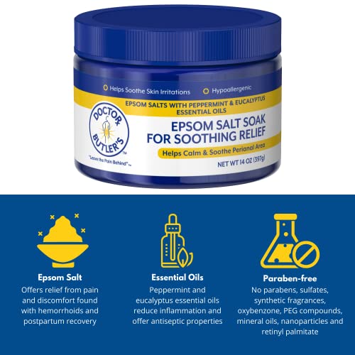 Doctor Butler’s Epsom Salt Soak Sitz Bath Salts for Hemorrhoids