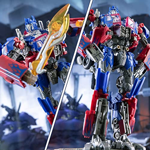 SK MISS Transformable Toys Figure, Transformable Robot Toys, Action Figure with Extra Head and Interchangeable Weapons, for Children Over 7 Years Old