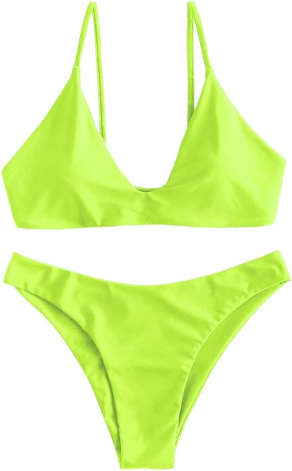 Women High Cut String Bikini Set Two Piece Padded Swimwear Bralette Swimsuit Bathing Suit