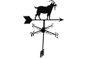 GALPADA Goat Wind Vane Metal Weathervane for Garden Roof Mount Outdoor Lawn Décor Farmyard Wind Direction
