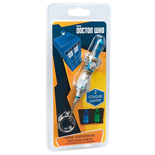 Doctor Who Sonic Screwdriver Keychain Flashlight - New 12th Doctor Design featuring Blue and Green Lights